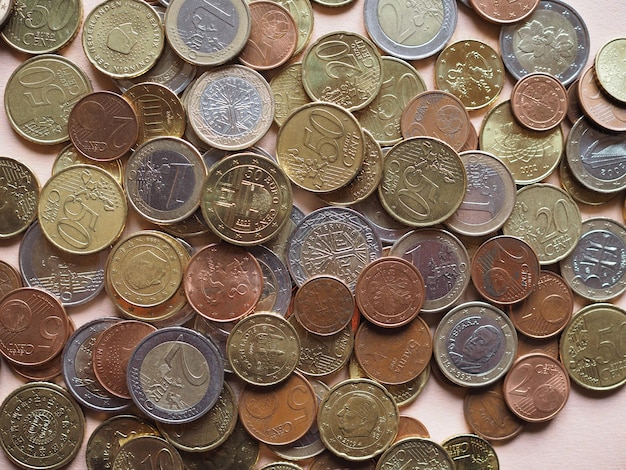 Euro coins background