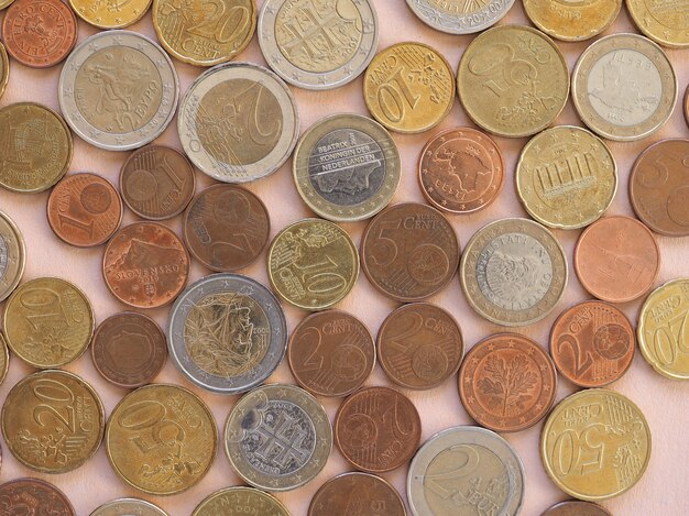 Euro coins, European Union background