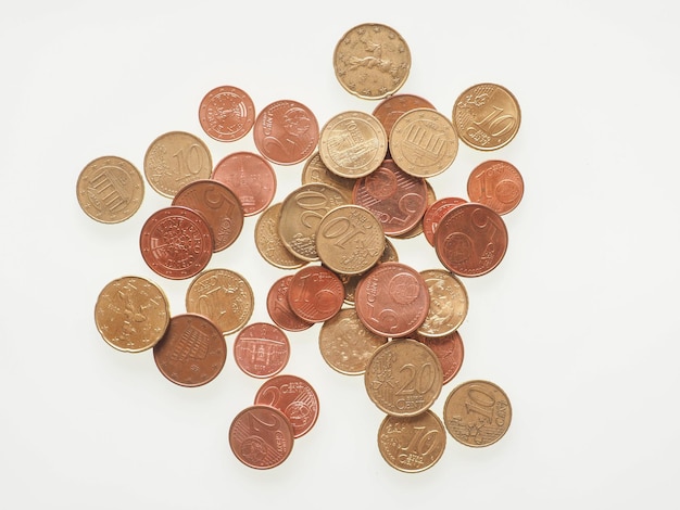 Фото Монеты евро, европейский союз