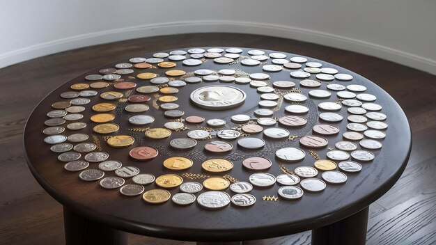 Euro coins on the table