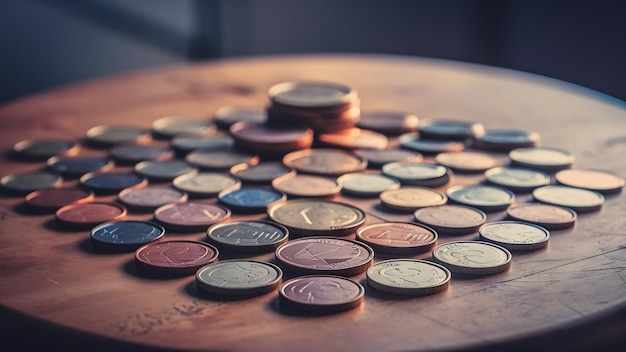 Euro coins on the table