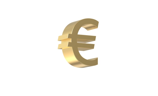 Photo euro currency symbol of the european union in golden 3d