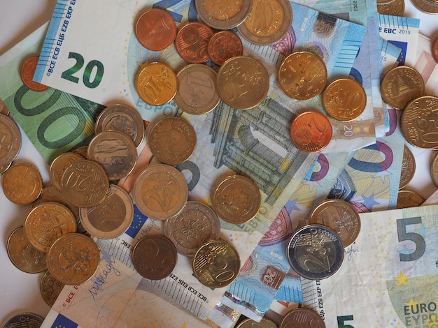 Euro EUR notes and coins European Union EU