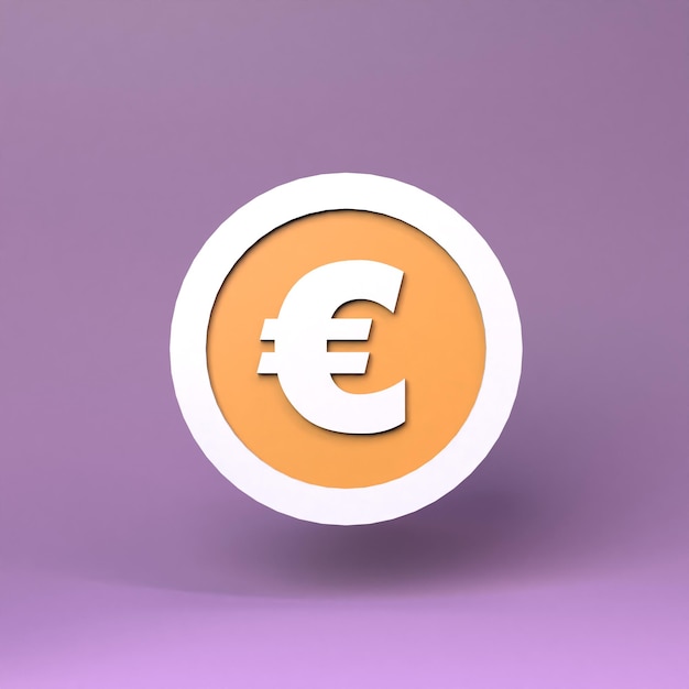 Photo euro icon 3d rendering illustration