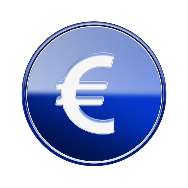 Iconica dell'euro in blu lucido