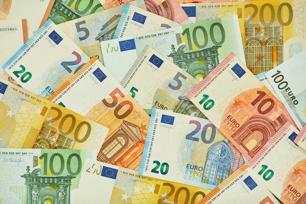ユーロマネー。ユーロ現金の背景。ユーロマネー紙幣
