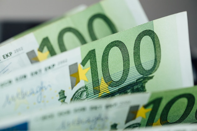 ユーロマネー。ユーロの現金の背景。ユーロマネー紙幣