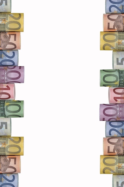 Photo euro notes money frame