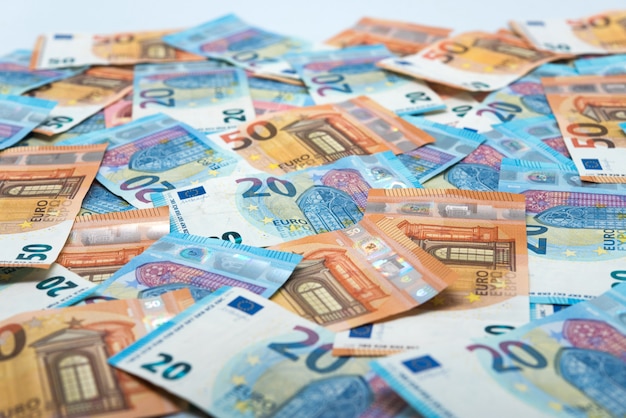 euro rekeningen, economie concept