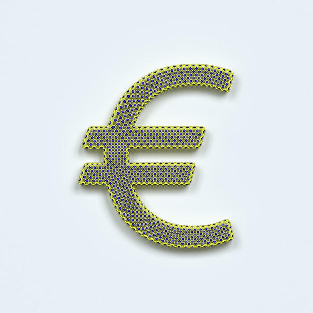 Photo euro sign symbol 3d rendering