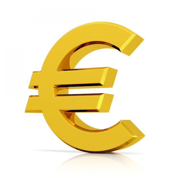 Foto euro simbolo isolato su sfondo bianco