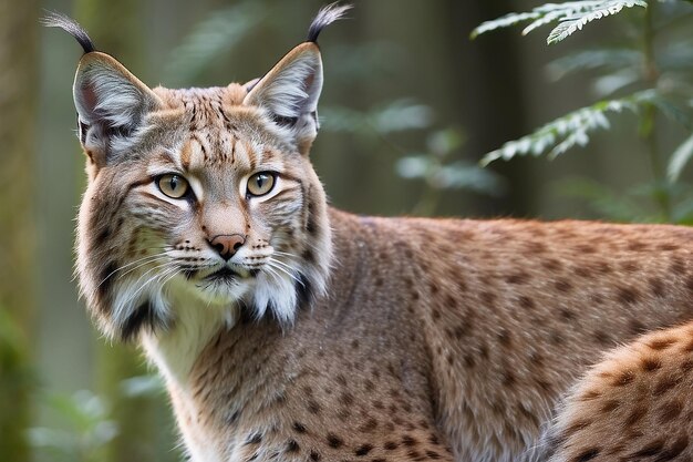 Photo euroasian lynx in the bavarian national park in eastern germany