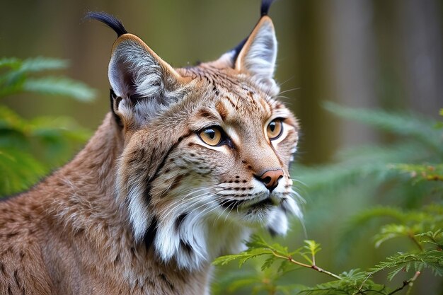 Photo euroasian lynx in the bavarian national park in eastern germany