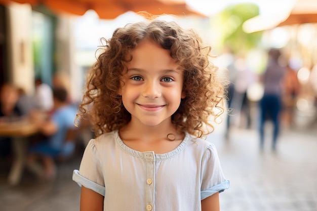 An europa girl kid smile at camera