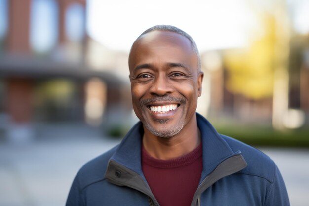 Photo an europan black man middleage smile at camera