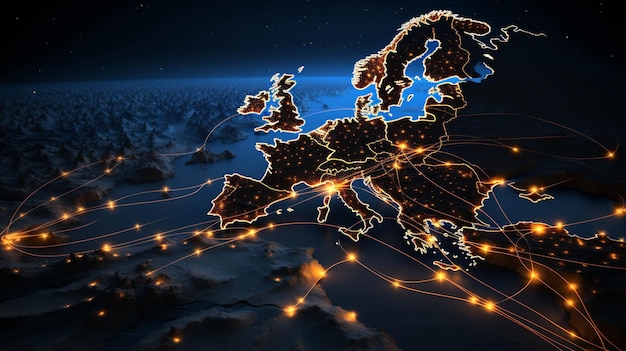 Карта Европы HD обои фотографическое изображение