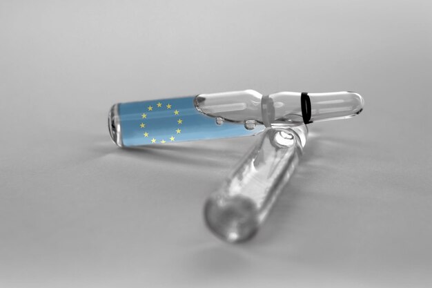 Europe Union health care. Government healthcare. Ampule EU.