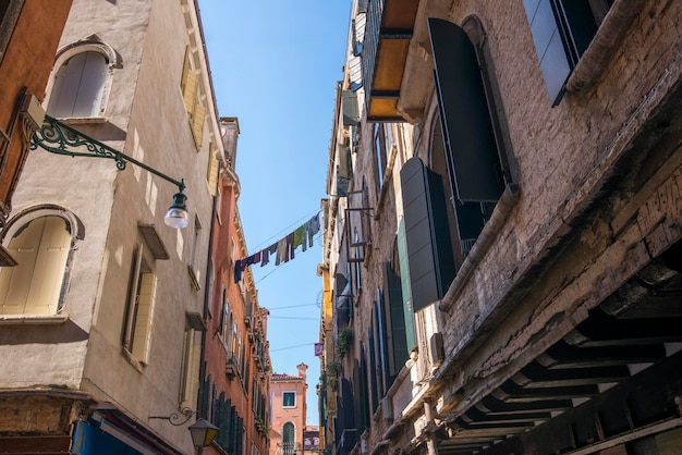 Europe. Venice. Italy. Beautiful medieval Venetian streets