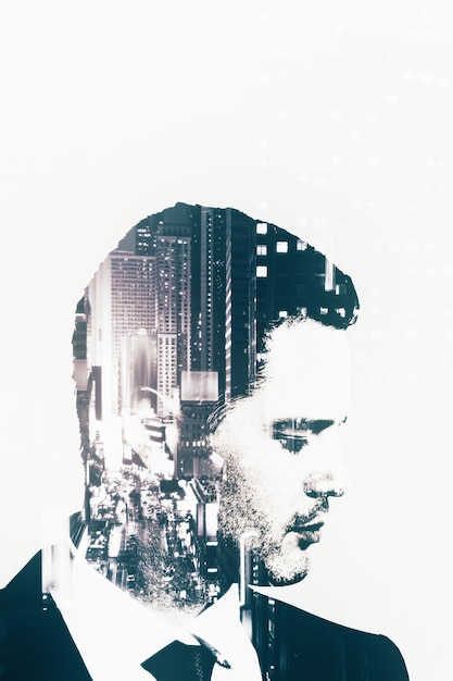 european businessman in city