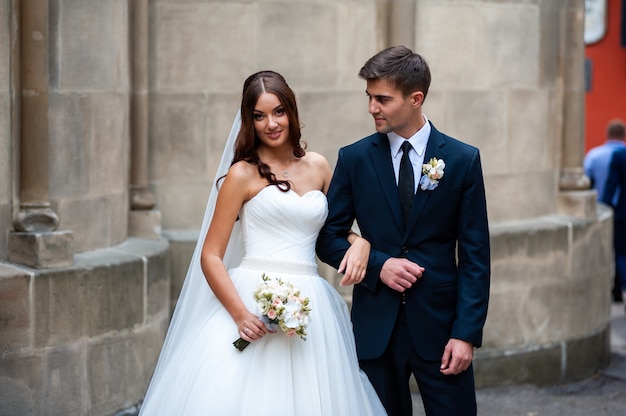 European couple wedding day