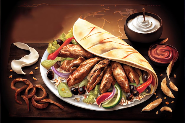 European Cuisine Gyros food