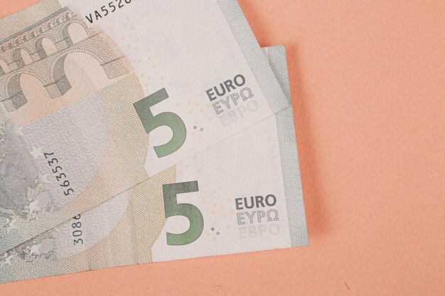 유럽 통화 돈 유로 지폐
