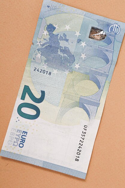 Photo european currency money, euro banknotes