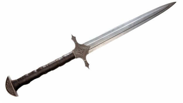 European Falchion Sword on White Background