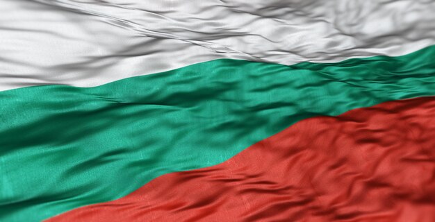 Photo the european flag of the country of bulgaria is wavy