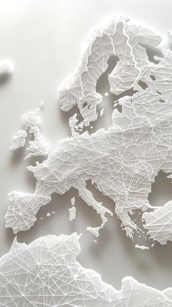 유럽 글로벌 네트워크 및 연결성 종이 예술