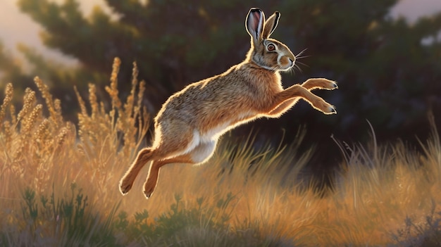 european hare HD 8K wallpaper Stock Photographic Image