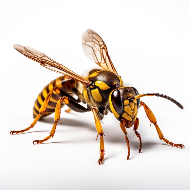 European hornet on white background image