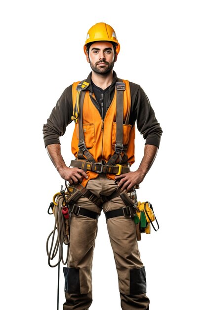 Photo european man electrician transparent white isolated backg white background white background hd pho