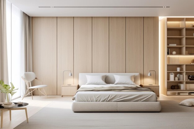 European minimalist style bedroom