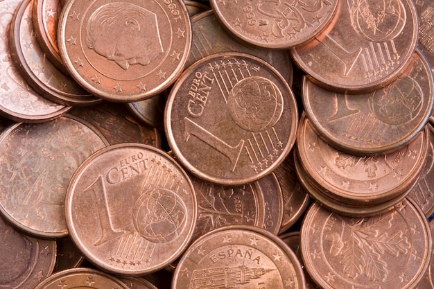 European one cent coins