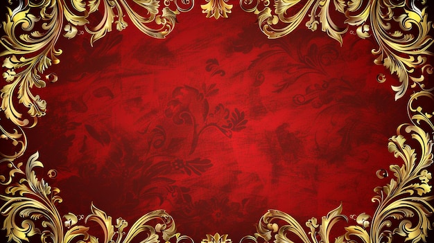 european pattern vector red gilt border background