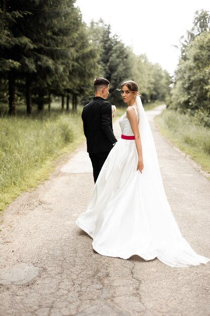 European wedding couple on wedding day