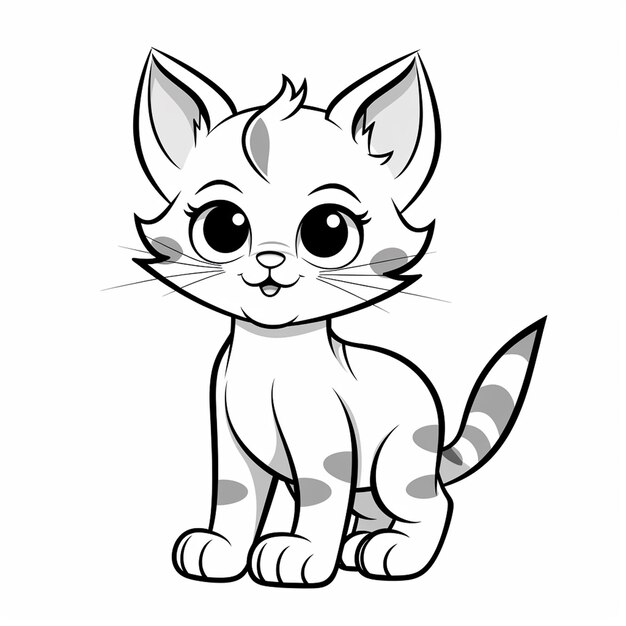 Premium Photo | European Wildcat drawings hand drawn cute coloring book  kawaii line art