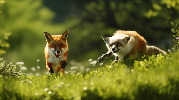 Photo european wildlife scene featuring vulpes