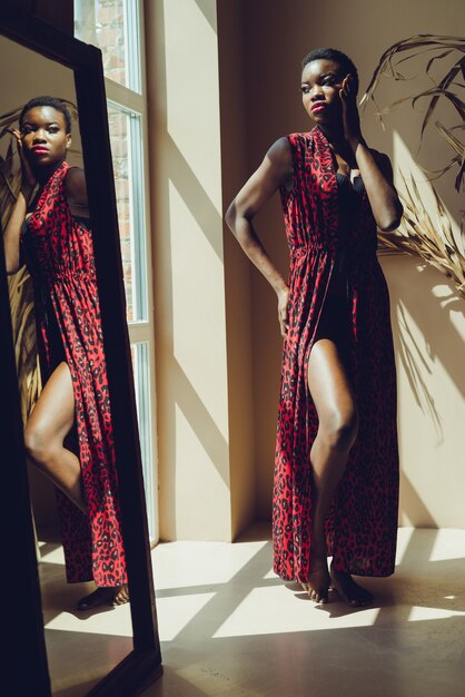 European woman on the tropical resort wearing beachwear