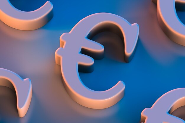 Europees valutasymbool close-up Financiële thema-illustratie