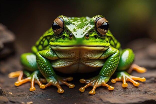 Europese boomkikker Hyla arborea geïsoleerd op een vaste achtergrond