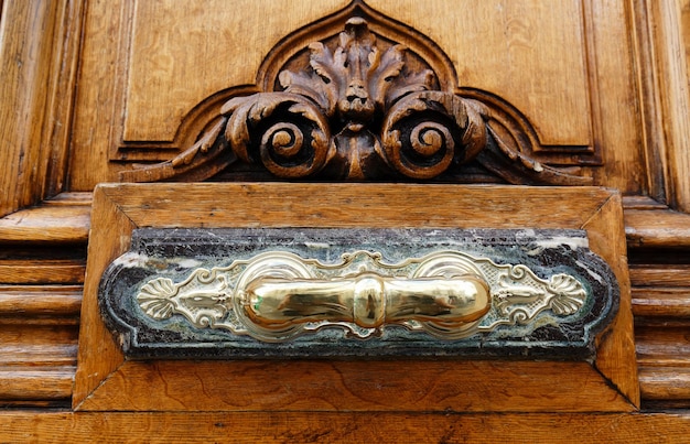 Europese Vintage oude metalen smeedijzeren deurklopper Design detail Paris