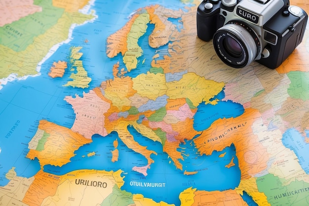 Foto eurotrip map reis buiten achtergrond