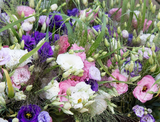 Eustoma flowers on the market