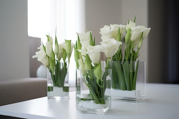 Eustoma in a modern and minimalistic setting