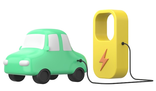 Photo ev car electric vehicle 3d illustration