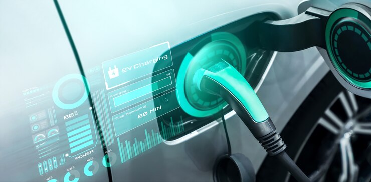 Photo 대체 녹색 에너지 개념의 전기 자동차용 ev 충전소