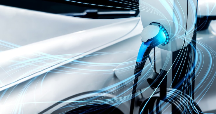 Photo グリーンエネルギーとエコパワーをコンセプトにした電気自動車用ev充電ステーション