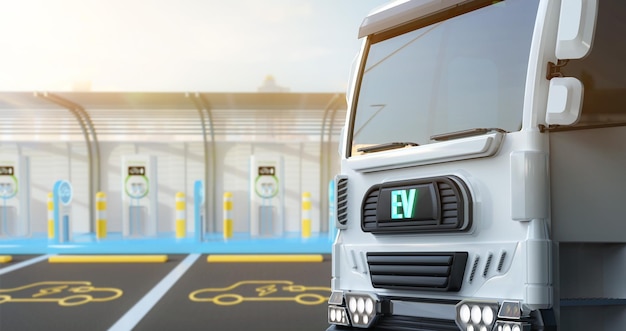 Ev logistieke vrachtwagen of elektrische vrachtwagen